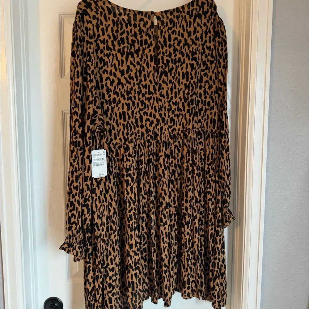 Nordstrom Leopard Print Long Sleeve Dress - Picture 3 of 9